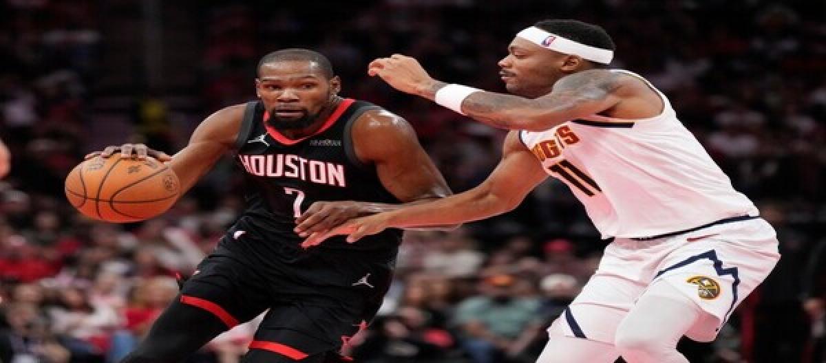 Jokic and Murray combined for 60 points as the Nuggets narrowly defeated the Rockets 112-109.