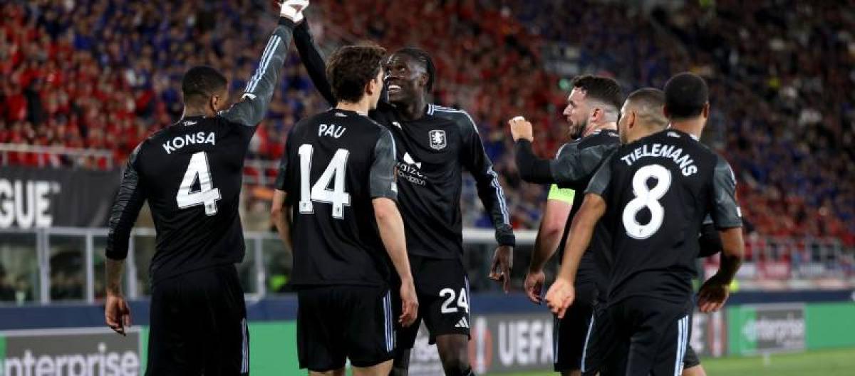 Aston Villa's Europa League first-leg victory has pleased manager Unai Emery.
