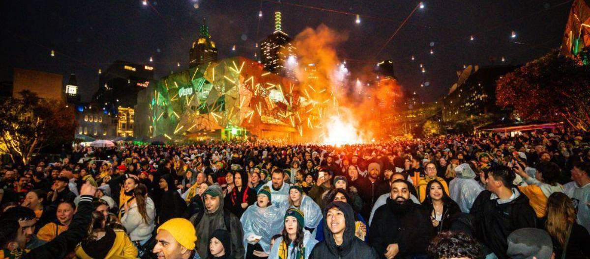 The Victorian government intervened strongly to restore the World Cup screenings on the Federation Square screen.