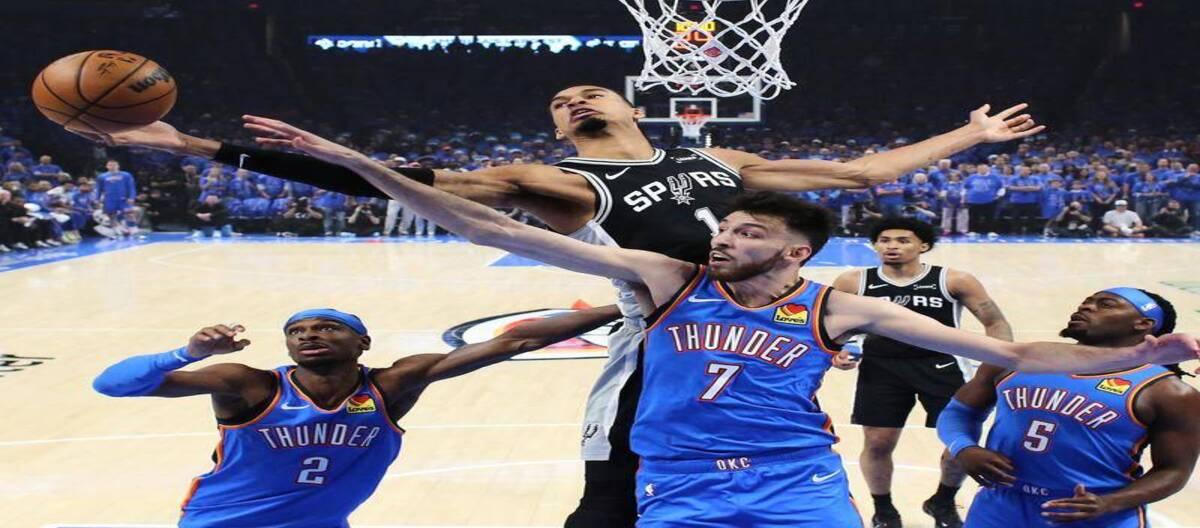 Wimbledon and Yama led the Spurs to victory in Game 1 of the Western Conference Finals against the Thunder.