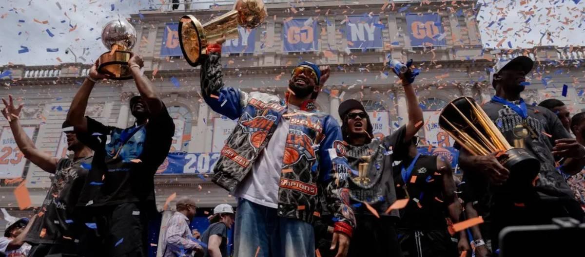 Tens of thousands of fans marched to celebrate the Knicks winning the NBA championship.