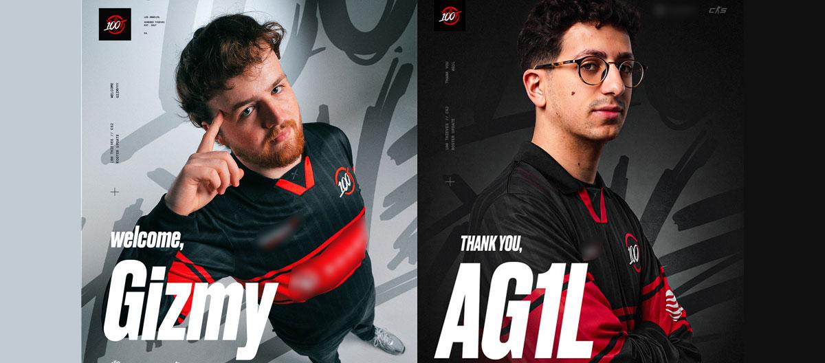 Counter Strike 2: 100 Thieves officially signed former Monte in-game leader Gizmy and benched rifler Ag1l..