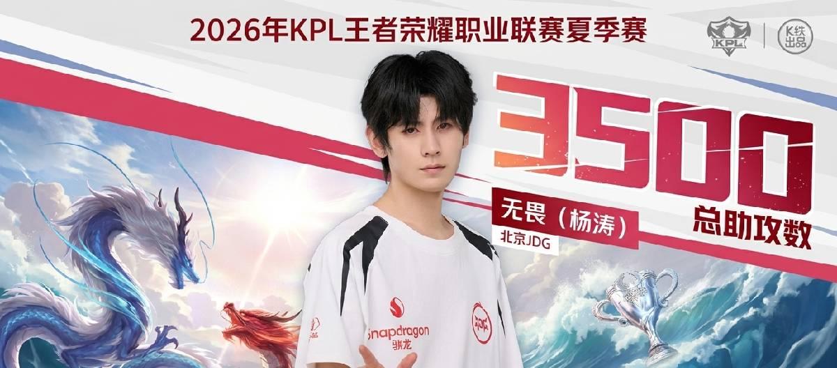 北京JDG选手无畏达成KPL职业生涯第3500次助攻里程碑