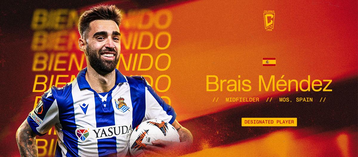 Columbus Crew officially announce the signing of Real Sociedad's Spain international attacking midfielder Brais Méndez..