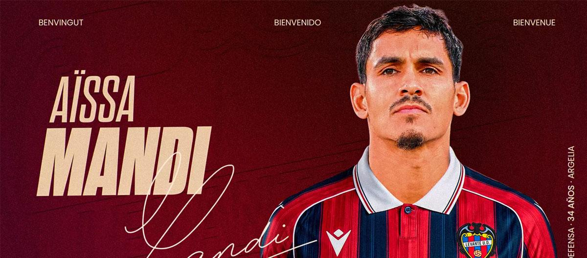 Lille defender Aïssa Mandi officially joins Levante on a free transfer..