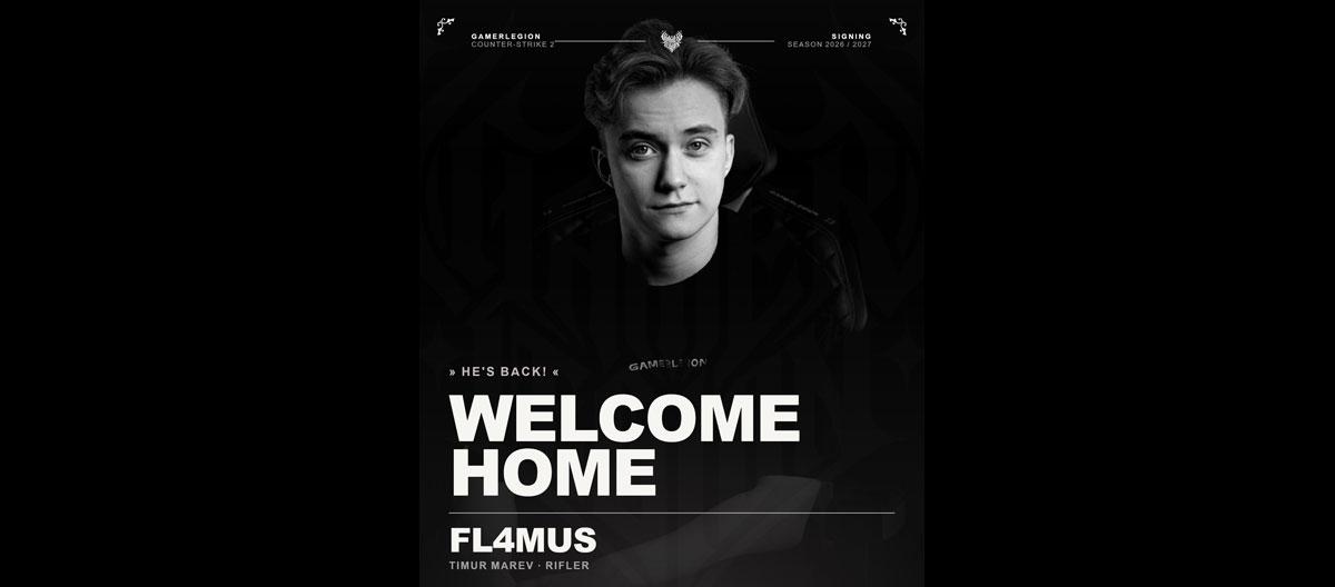 Counter Strike 2: Former Virtus.Pro (VP) rifler FL4MUS rejoins GamerLegion (GL)..