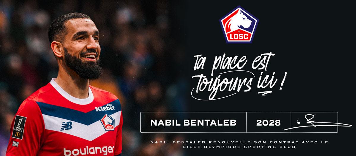 Lille completes contract extension with Algeria international midfielder Nabil Bentaleb..