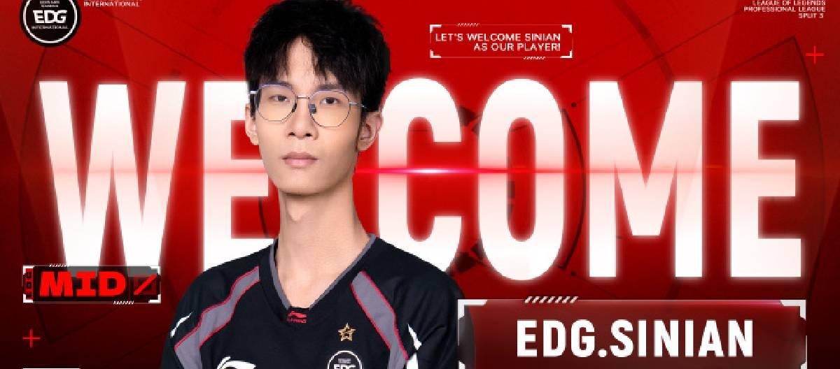 EDG's League of Legends division announced that their academy mid-laner Sinian has been officially promoted to the first team.