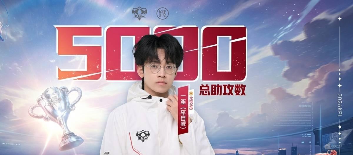北京WB选手一笙达成KPL赛场第5000次助攻成就