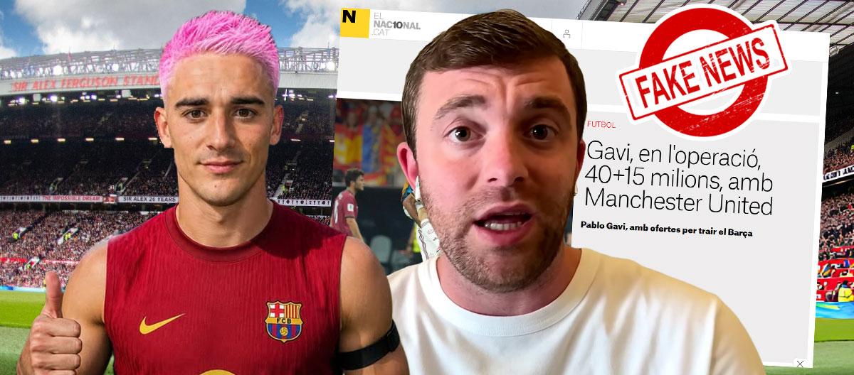 Fabrizio Romano slammed fake news claiming that "Barcelona’s Spain international midfielder Gavi's transfer to Manchester United is imminent"..