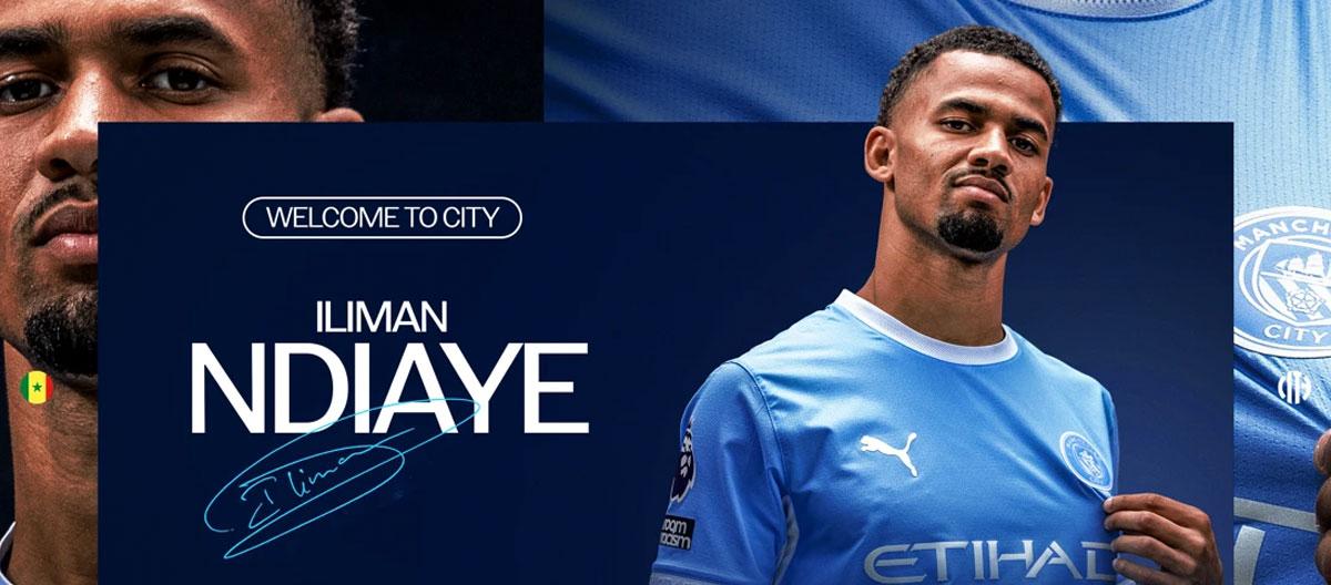 Manchester City officially announce the signing of Everton's Senegal international forward Iliman Ndiaye..