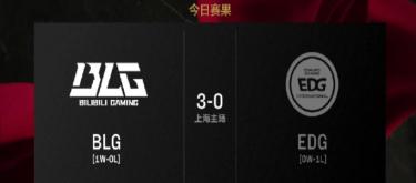 BLG队员在比赛中发挥出色，以3-0成功战胜EDG