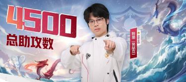 Beijing WB player Zimo achieved his 4500th assist in his KPL professional career.