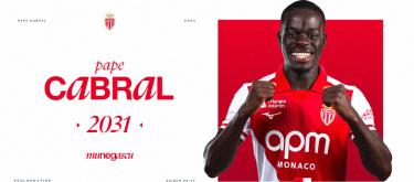 Monaco completes contract extension with France U19s international defensive midfielder Pape Cabral..