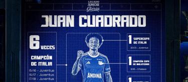 Former Juventus legendary right-winger Juan Cuadrado officially joins Millonarios on a free transfer..